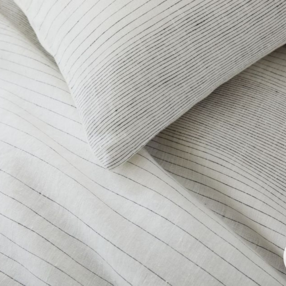 ❤️BUY 2 GET 1 FREE  West Elm European Flax Linen Graduated Stripe Duvet Covet